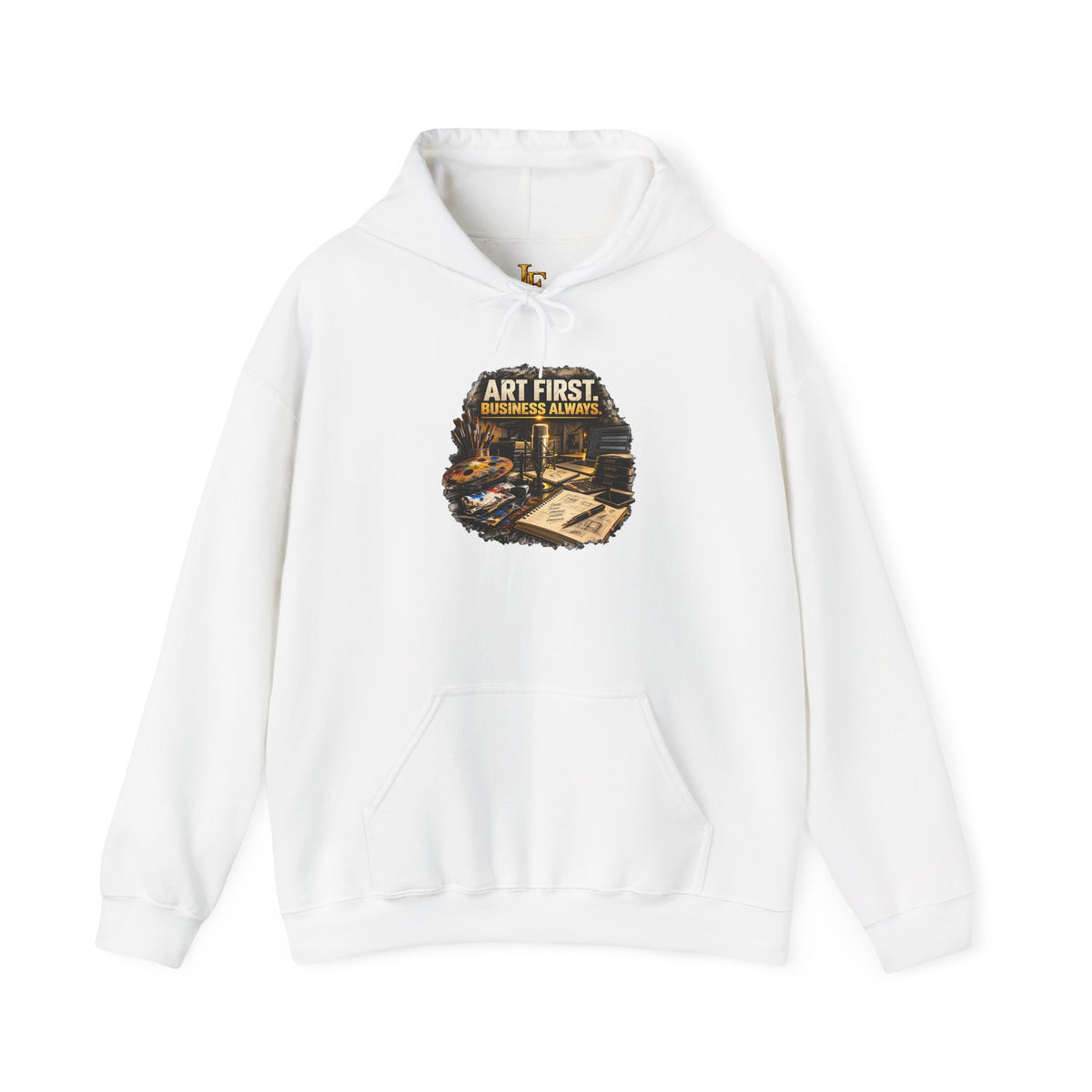 Art First Hoodie – Vintage Artist Studio Graphic Sweatshirt