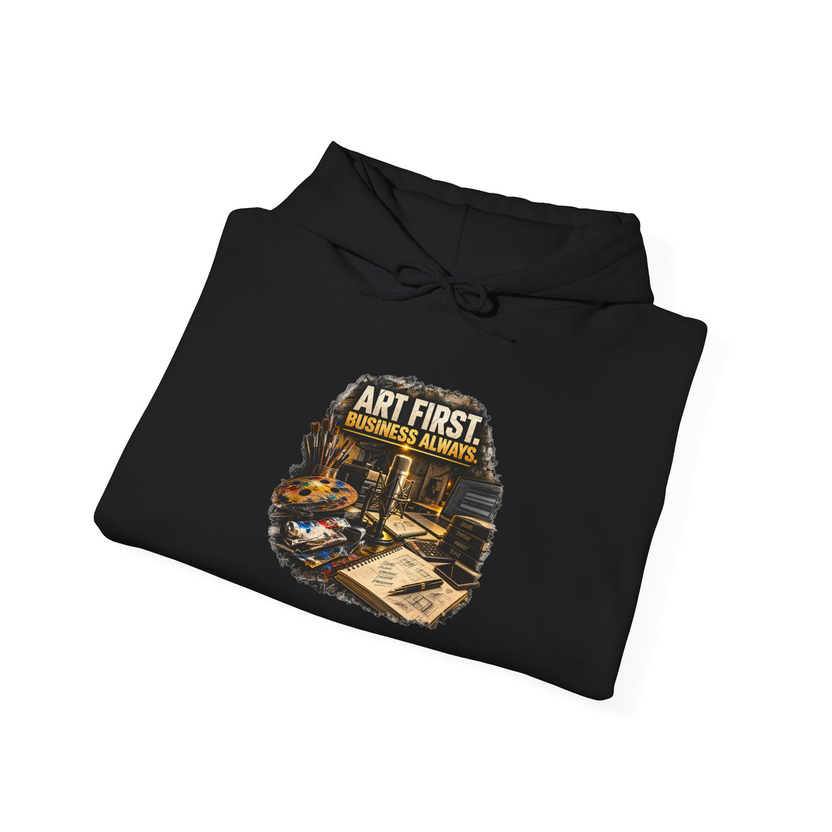 Art First Hoodie – Vintage Artist Studio Graphic Sweatshirt