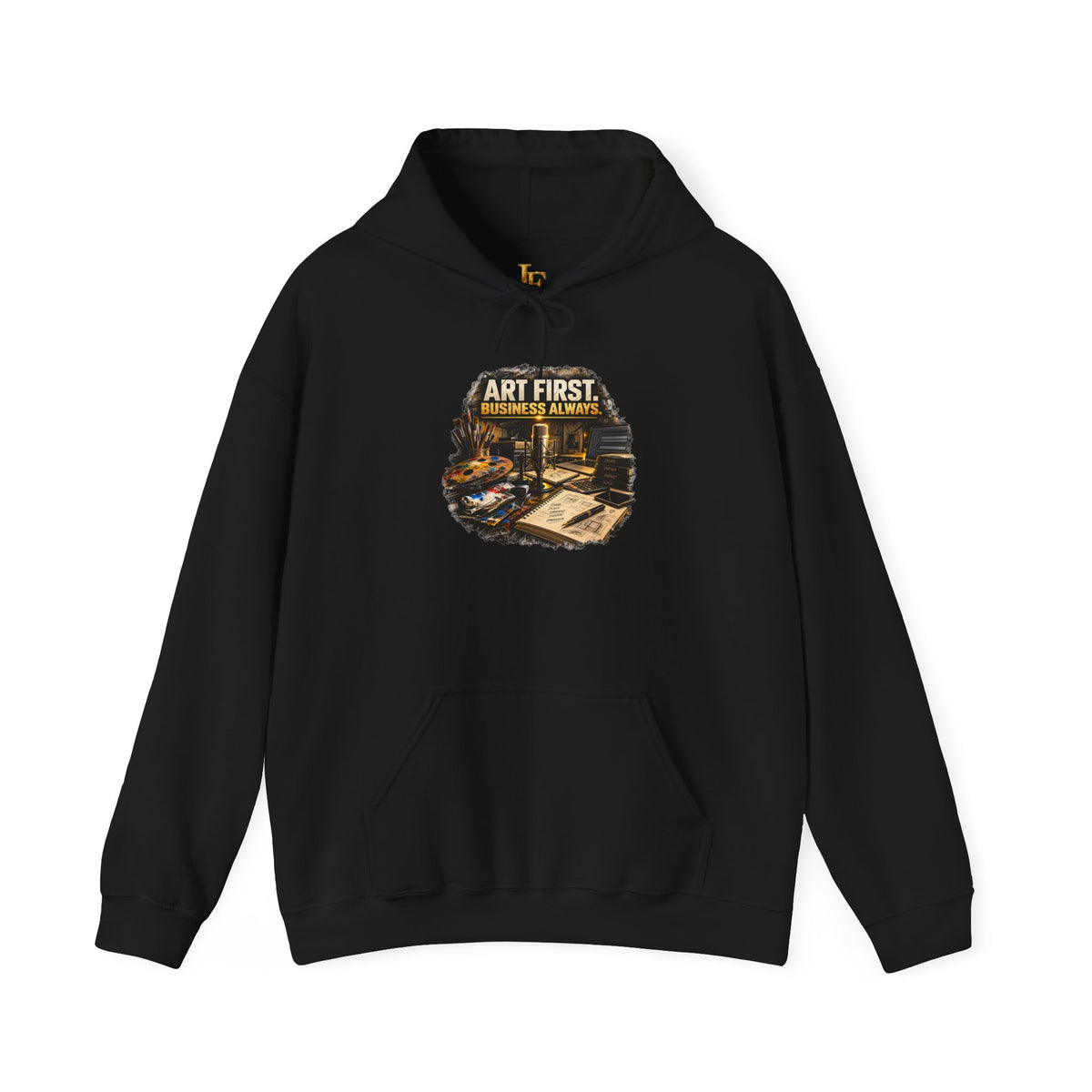 Art First Hoodie – Vintage Artist Studio Graphic Sweatshirt
