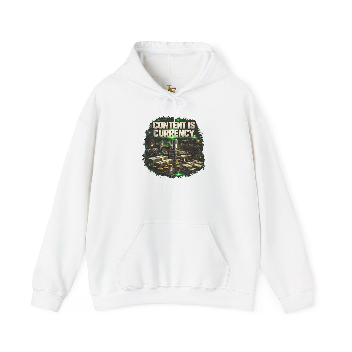 Content Is Currency Graphic Hoodie