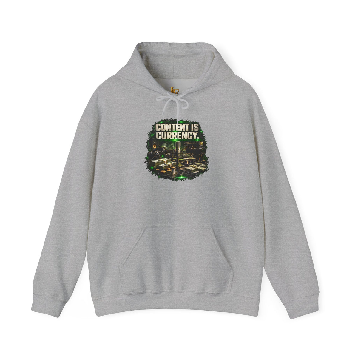 Content Is Currency Graphic Hoodie
