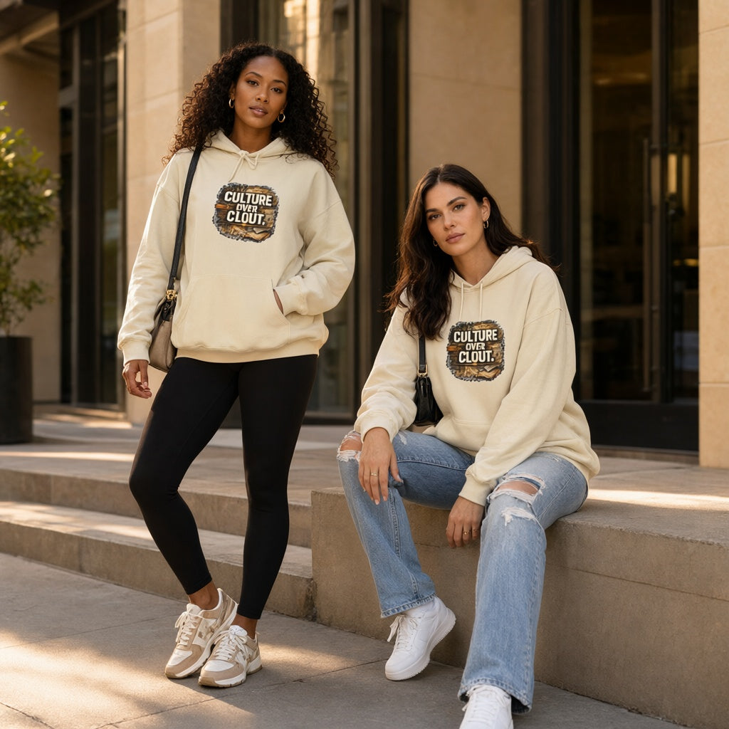Culture Over Clout Hoodie — Graphic Statement Streetwear Pullover