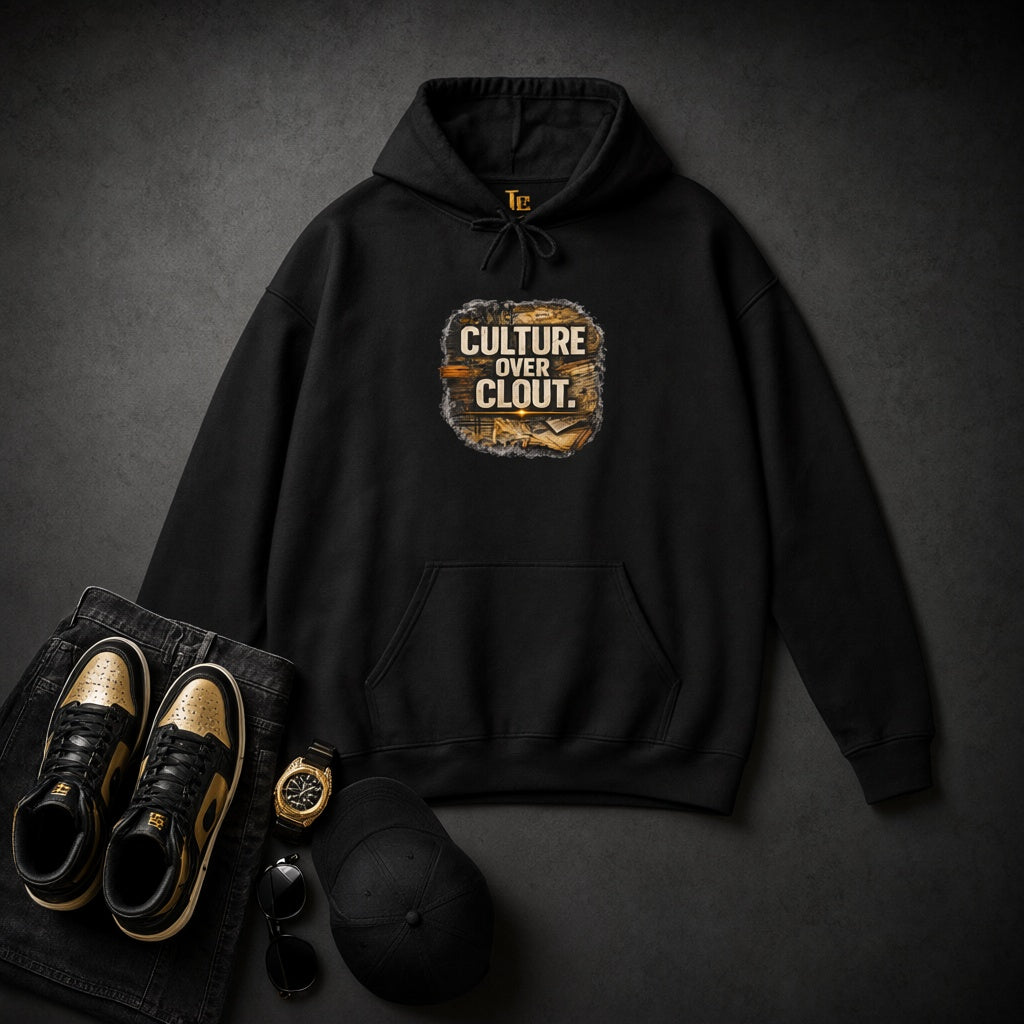Culture Over Clout Hoodie — Graphic Statement Streetwear Pullover