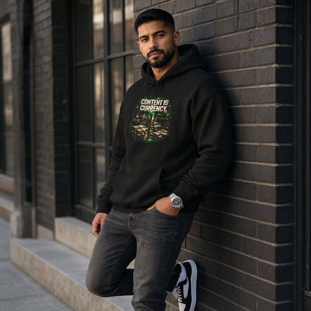 Content Is Currency Graphic Hoodie