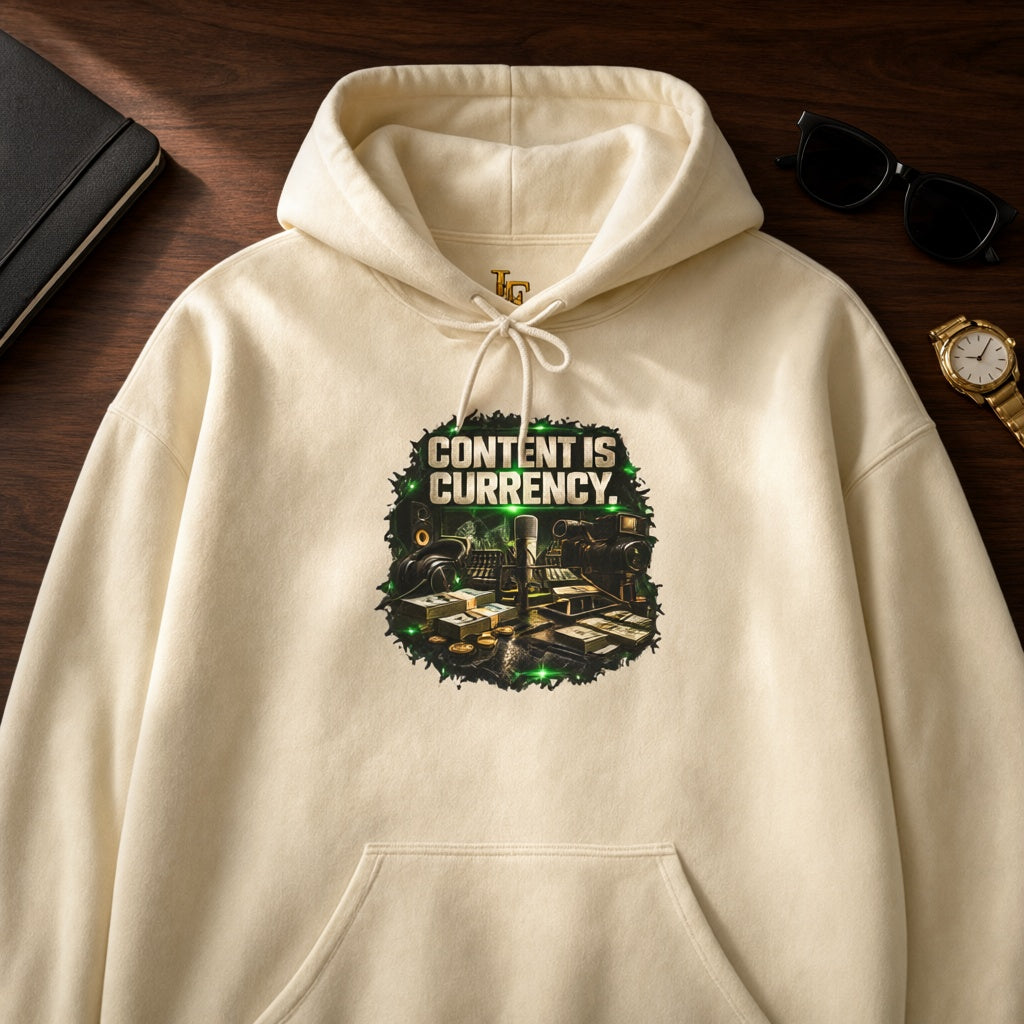 Content Is Currency Graphic Hoodie