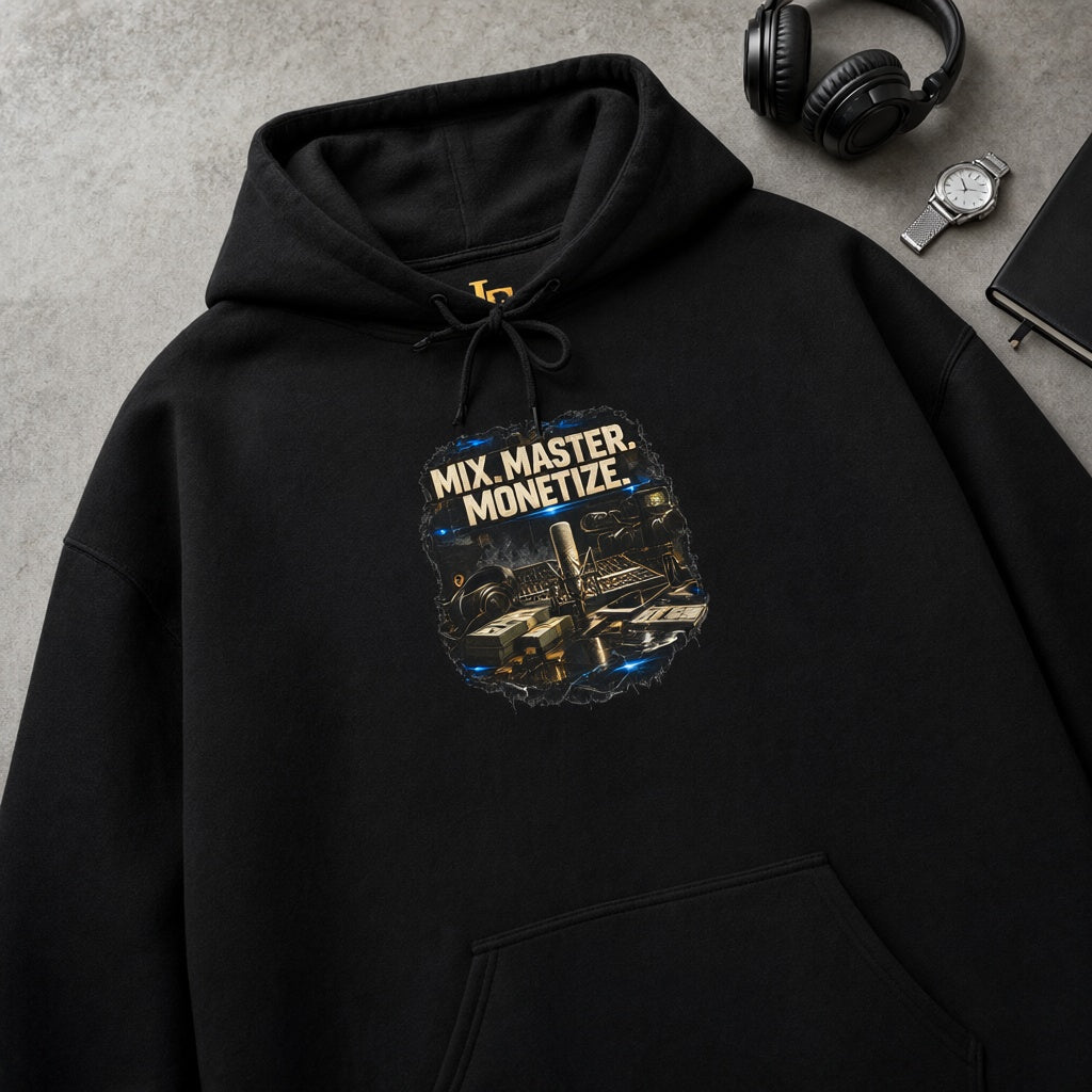 Mix, Master, Monetize Hoodie — Music Producer Studio Sweatshirt