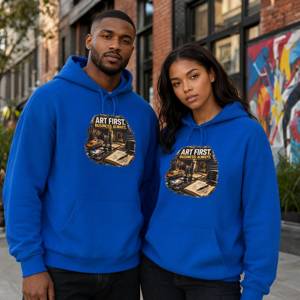 Art First Hoodie – Vintage Artist Studio Graphic Sweatshirt